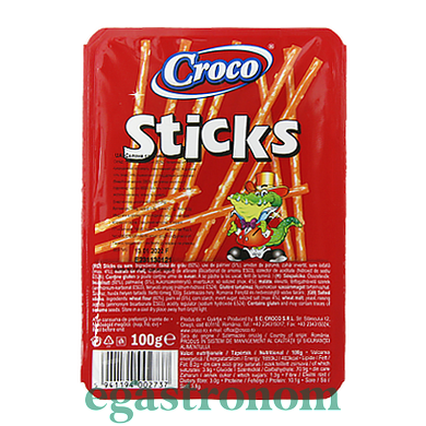 Печиво соломка солена Кроко Croco sticks 100g 16шт/ящ