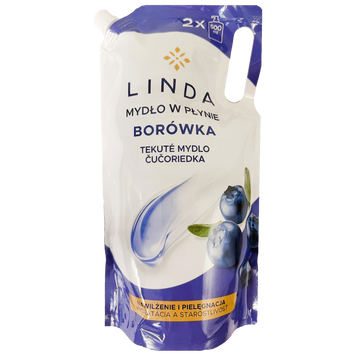 Мило рідке делікатне запаска чорниця Лінда Linda blueberry 1L 6шт/ящ