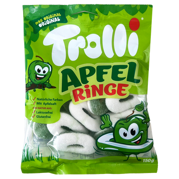 Желейки яблучні кільця Троллі Trolli apfell ringe 150g 21шт/ящ