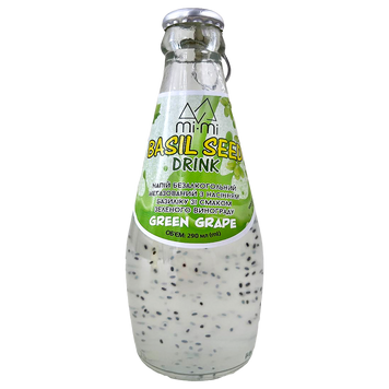 Напій з насінням базиліка з зеленим виноградом Мі-Мі Дрінк Mi-Mi Drink green grape 290ml 24шт/ящ