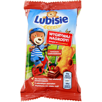 Бисквит мишка с шоколадом Лубицы Lubisie czekoladowe 30g 24шт/ящ