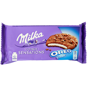 Печенье с орео начинкой и кусочками шоколада Милка Milka oreo creme 156g 12шт/ящ