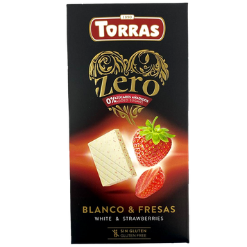 Шоколад білий з полуницею (без цукру) Торрас Torras strawberry 125g 12шт/ящ
