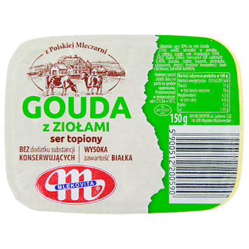 Крем-сыр плавленый гауда с травами Млековита Mlekovita gouda z ziolami 150g 12шт/ящ