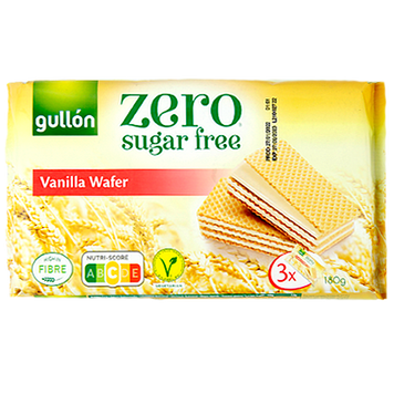 Вафли ванильные (без сахара) Гуллон Gullon vanilla wafer 180g 12шт/ящ