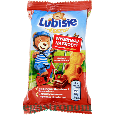 Бисквит мишка с шоколадом Лубицы Lubisie czekoladowe 30g 24шт/ящ