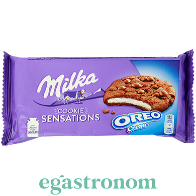 Печенье с орео начинкой и кусочками шоколада Милка Milka oreo creme 156g 12шт/ящ