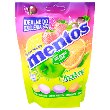 Драже Ментос фрукты Mentos fruit 140g 7шт/ящ