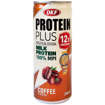Напій протеїновий молочний кава ж/б ОКФ OKF protein plus coffee 240ml 24шт/ящ