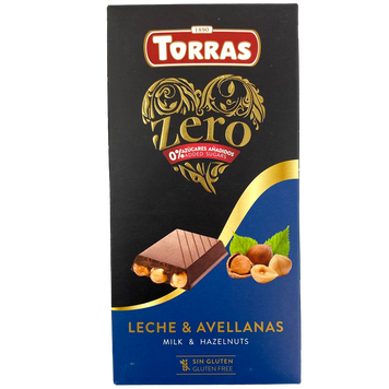 Шоколад молочний з фундуком (без цукру) Торрас Torras hazelnuts 150g 15шт/ящ