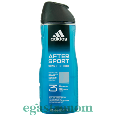 Шампунь-гель для душа мужской 3в1 Адидас Adidas After Sport 400ml 12шт/ящ