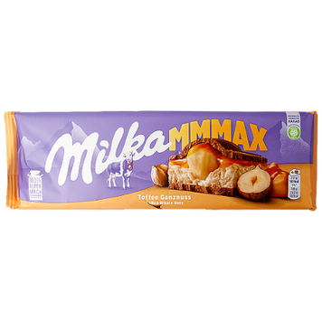 Шоколад карамель фундук Мілка Milka mmMax toffee ganznuss 300g 12шт/ящ