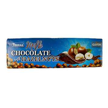 Шоколад молочный с фундуком Торрас Torras milk hazelnuts 300g 14шт/ящ