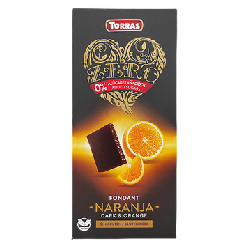 Шоколад чорний з апельсином (без цукру) Торрас Torras orange 125g 12шт/ящ