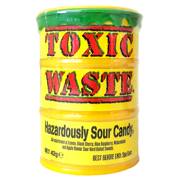 Льодяники кисло-солодкі з смаком лимона Токсік Вейст Toxic Waste 42g 12шт/ящ