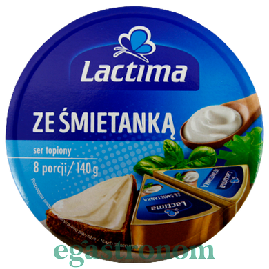 Сыр плавленый сливочный Лактима Lactima smietanka 140g 24шт/ящ