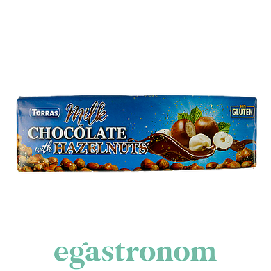 Шоколад молочний з фундуком Торрас Torras milk hazelnuts 300g 14шт/ящ