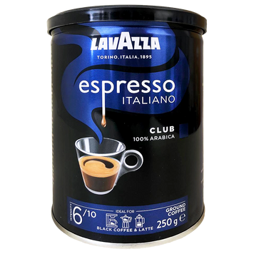 Кава клаб арабіка (мелена) ж/б Лавацца Lavazza club arabica 250g 12шт/ящ
