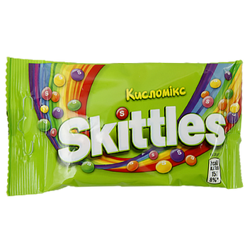 Драже кисломікс Скітлс Skittles crazy sours 38g 14шт/ящ