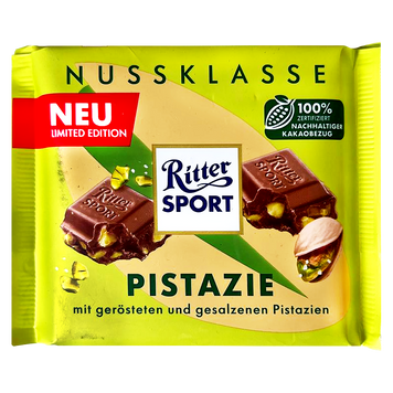 Шоколад фісташка Ріттер Спорт Ritter Sport pistazie 100g 12шт/ящ