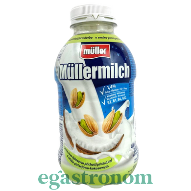 Молочный коктейль фисташка-кокос 1,4% Мюллер Muller 400ml 12шт/ящ