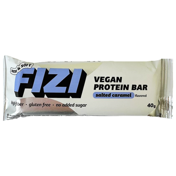 Батончик протеїновий у глазурі солена карамель (без цукру) Фізі Fizi salted caramel 40g 10шт/ящ