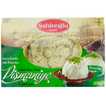 Пешмание (халва) воздушное с фисташками Сахиноглу Sahinoglu 240g 12шт/ящ