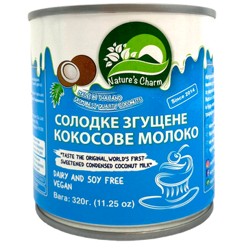 Згущене молоко кокосове Натурес Шарм Nature's Charm 320g 24шт/ящ