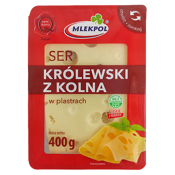 Сир нарізка королівський Млекпол Mlekpol Krolewski 400g 20шт/ящ