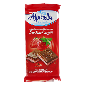 Шоколад клубника Альпинелла Alpinella truskawkowa 90g 19шт/ящ