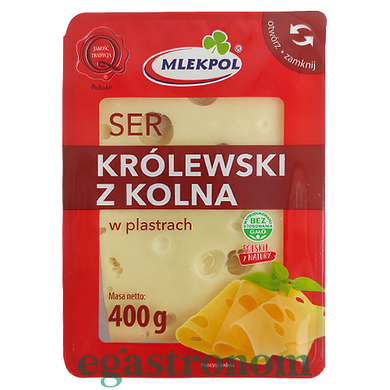 Сир нарізка королівський Млекпол Mlekpol Krolewski 400g 20шт/ящ