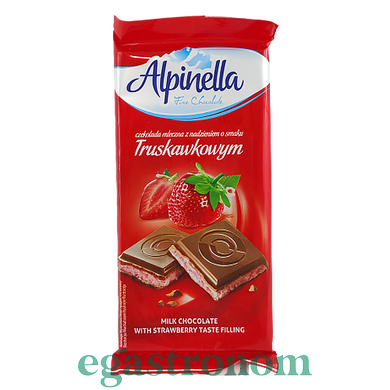 Шоколад клубника Альпинелла Alpinella truskawkowa 90g 19шт/ящ