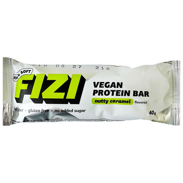 Батончик протеїновий горіхова карамель (без цукру) Фізі Fizi nutty caramel 40g 10шт/ящ