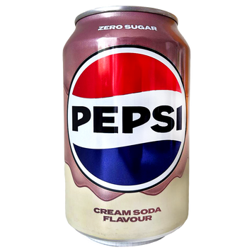 Напій газований крем сода (без цукру) Пепсі Pepsi cream soda zero sugar 330ml 24шт/ящ