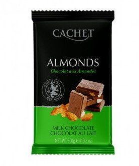 Шоколад молочный с миндалем №42 Кашет Cashet almonds 300g 12шт/ящ