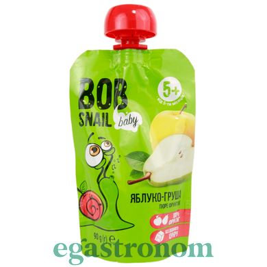 Пюре фруктове (дитяче харчування) яблуко-груша Равлик Боб Bob snail 90g 10шт/ящ