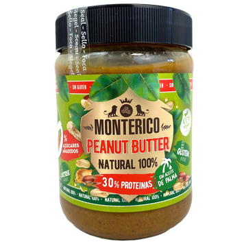 Арахісова паста 100% (без цукру) Монтеріко Натурал Monterico Palm Oil Free 500g 6шт/ящ
