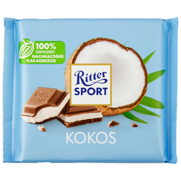 Шоколад Ріттер Спорт кокос Ritter Sport coconut 100g 12шт/ящ