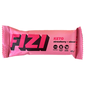 Батончик протеїновий полуниця мигдаль (без цукру) Фізі Fizi strawberry almond 45g 10шт/ящ