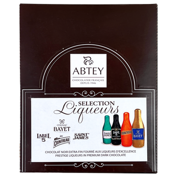 Шоколадні цукерки асорті (пляшечки) лікери Абтей Abtey Bouteilles Senior Liqueur 910g 6шт/ящ