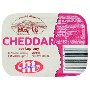 Крем-сир плавлений чеддер Млековіта Mlekovita cheddar 150g 12шт/ящ