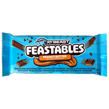 Шоколад з арахісовою пастою М. Біст Mr Beast feastables peanut butter 60g 10шт/ящ
