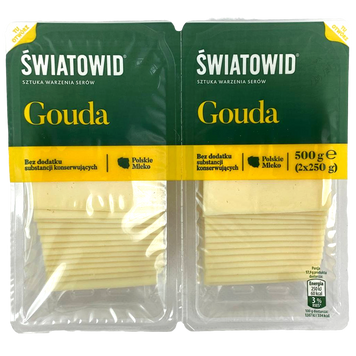 Сир нарізка гауда 2в1 Святовід Swiatowid gouda 500g 10шт/ящ