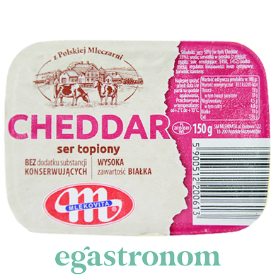 Крем-сыр плавленый чеддер Млековита Mlekovita cheddar 150g 12шт/ящ