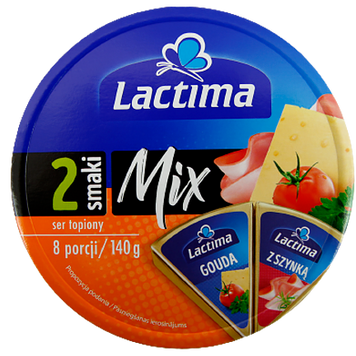 Сир плавлений мікс гауда та зі смаком шинки Лактіма Lactima mix 140g 24шт/ящ