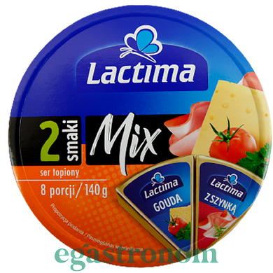 Сир плавлений мікс гауда та зі смаком шинки Лактіма Lactima mix 140g 24шт/ящ