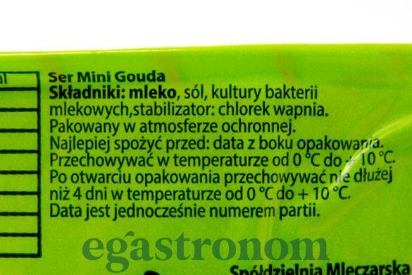 Сир гауда міні (зелена) Млекпол Mlekpol gauda mini 1kg 15шт/ящ