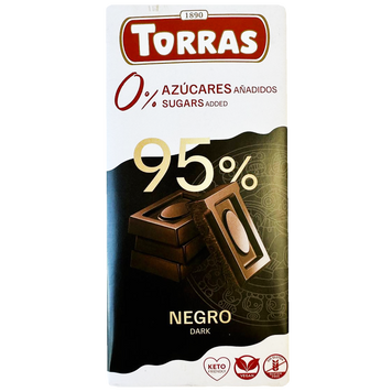Шоколад чорний 95% Торрас Torras zero 75g 12шт/ящ