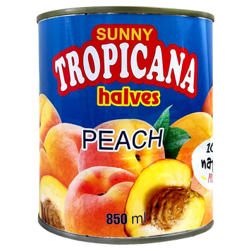 Персики половинки в сиропі Тропікана Tropicana ж/б 850ml 12шт/ящ