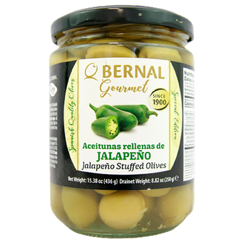 Оливки из халапеньо Бернал Bernal jalapeno 250/436g 12шт/ящ